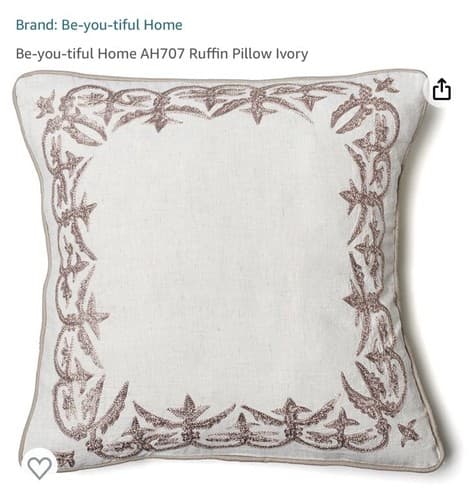 Be-you-tiful Home AH707 Ruffin Pillow Ivory - Image 1