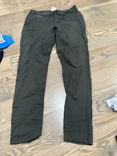 Women's Merona Cropped Green Pants Leggings Size 10 Stretchy Skinny - Image 1