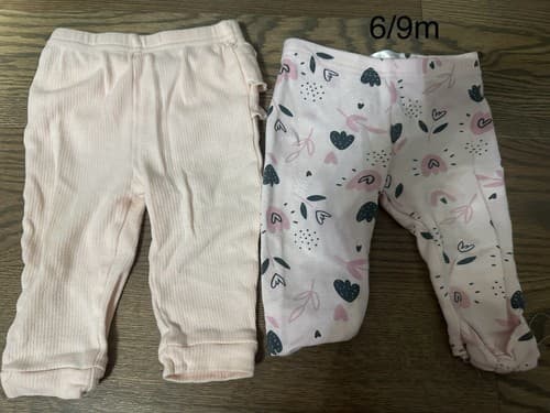 Baby Girl Long Pants Lot Of 2 Size 6/9 Months - Image 1