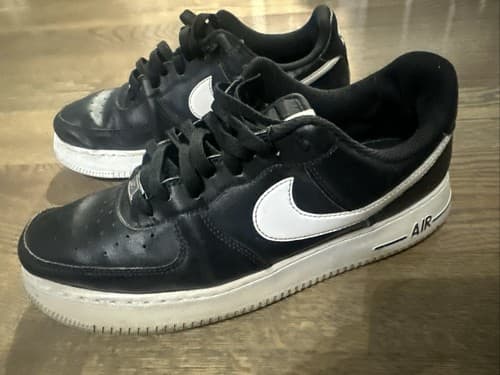 Nike Men's Air Force 1 Low Top Sneakers CJ0952-001 Black White Size 10 - Thumbnail 2