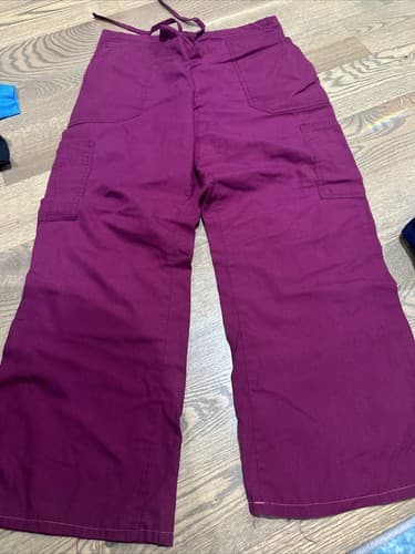 Scrub Star Womens Pink Pockets Pants Wide Leg Size Medium - Image 1