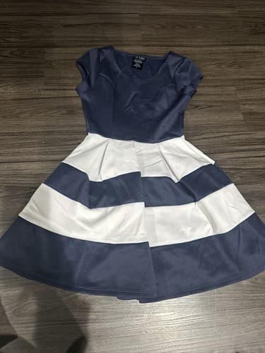 2-hip Girls Size 8 Blue And White Dress Special Occasion - Image 1
