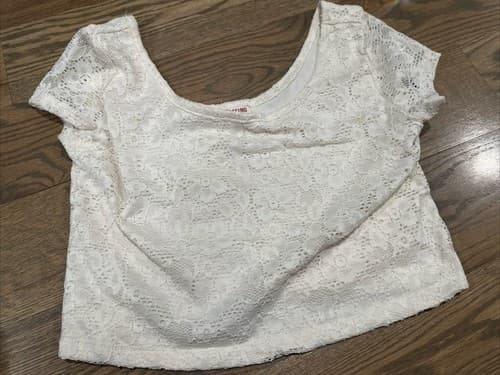 Mossimo Blouse Women’s Size Large Cream Crop Top - Image 1