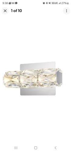 Home Decorators Keighley LED Chrome and Crystal Indoor Wall Sconce Light Fixture - Image 1