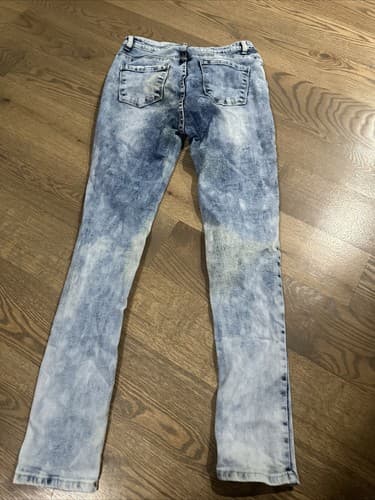 Blue Topic Jeans Womens 9/10 Distressed Blue Denim - Thumbnail 2