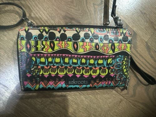 Sakroots Small Crossbody Black Multi Boho Artsy Purse Bag - Thumbnail 2