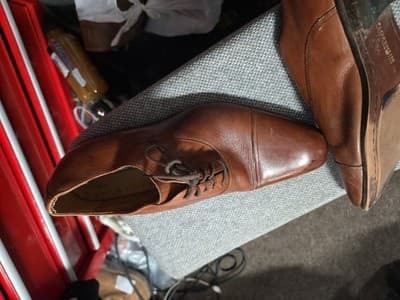 Florsheim Mens Size 10 D Brown Leather Oxford Dress Shoes - Thumbnail 4