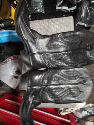 VTG Nocona white label 10 DBlack Calf Cowboy Boots made in USA 8001 47 305 - Image 1