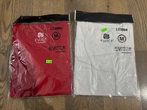 Evitca Activewear Ladies T Shirt Short Sleeve Medium 2 Pack Red And White - Image 1