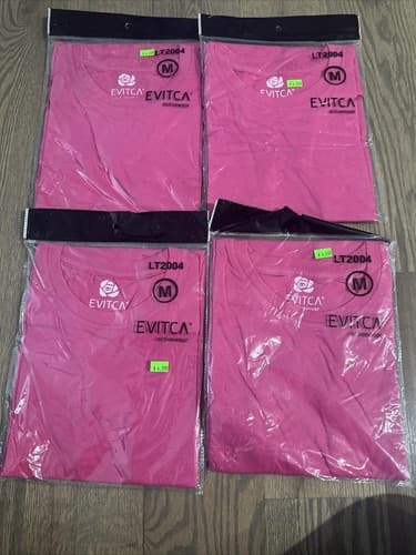 Evitca Activewear Ladies T Shirt Short Sleeve Medium Lot Of 4 Pink - Thumbnail 3