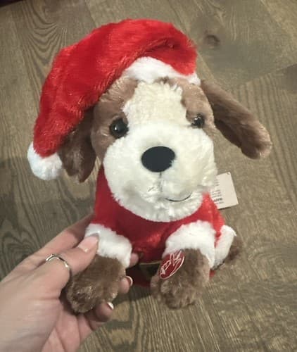 Dan Dee Singing Animated Santa Dog Plush New W Tag - Image 1