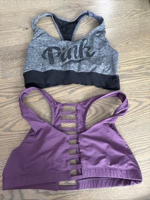 Victoria's Secret Pink Active Sports Bra Women Large Set Of 2 - Image 1