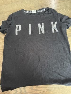 Victoria's Secret PINK Short Sleeve Shirt Size Medium Black - Image 1