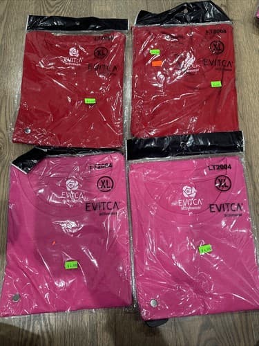 Evitca Activewear Ladies T Shirt Short Sleeve XL Lot Of 4 Pink And Red - Thumbnail 3