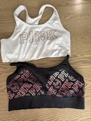 Victoria's Secret Pink Active Sports Bra Women Large Set Of 2 - Image 1