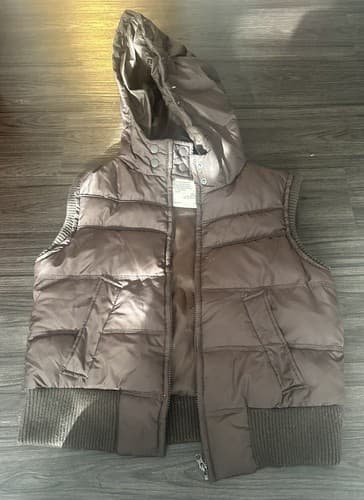 Aeropostale Girls Puffer Jacket Vest Size XL Brown Full Zip Windbreaker Pockets - Image 1