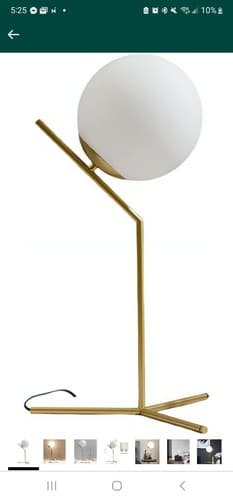 ShuideHua Glass Table Lamp, Minimalist Nightstand Lamps, Metal Standing Gold - Image 1