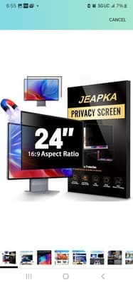 Magnetic Computer Privacy Screen 24 Inch, Aesthetic Hanging Privacy Screen... - Image 1