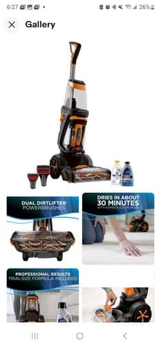 Bissell ProHeat 2X Revolution Pet Full Size Upright Carpet Cleaner 1548F, Orange - Image 1
