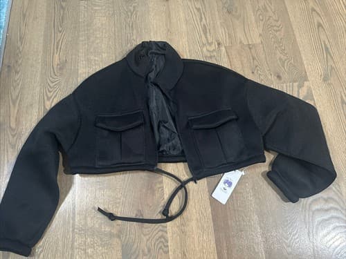 Cropped Jacket Black Size M New - Image 1