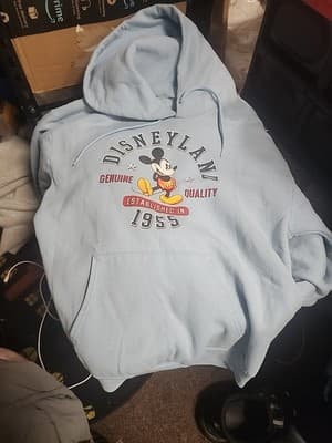Disneyland HoodieMedium Light Blue Resort Mickey Mouse Disney Sweater Sweatshirt - Thumbnail 2