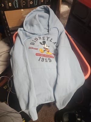 Disneyland HoodieMedium Light Blue Resort Mickey Mouse Disney Sweater Sweatshirt - Thumbnail 3