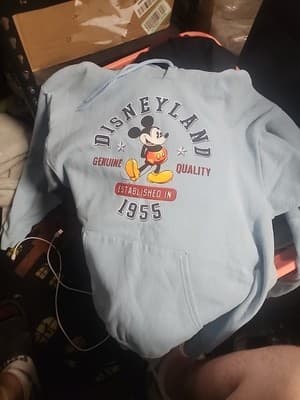 Disneyland HoodieMedium Light Blue Resort Mickey Mouse Disney Sweater Sweatshirt - Image 1