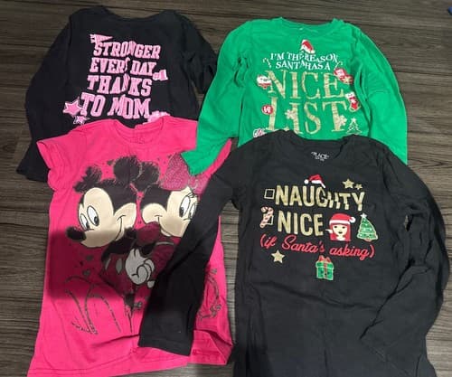 Girls Long And Short Sleeve Shirts Lot Of 4 Size 5/6 - Image 1