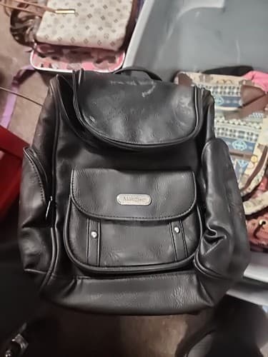 MultiSac Backpack Shoulder Bag Purse Travel Multi Sac Faux Leather Black Small - Image 1