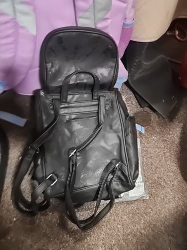 MultiSac Backpack Shoulder Bag Purse Travel Multi Sac Faux Leather Black Small - Thumbnail 5