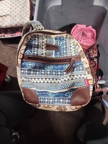 Union Bay Reversible Mini Backpack One Side Owls One Side Boho Distressed Vtg - Thumbnail 2