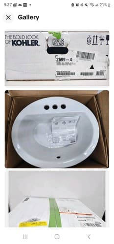 Kohler - Bryant Oval Self-Rimming Drop In Bathroom Sink K-2699-4-0 (WHITE) - Image 1
