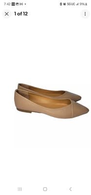 NEW FUNKYMONKEY Women's Classic Nude Tan Ballet Flats Slip On Shoes Sz 7.5 - Thumbnail 2