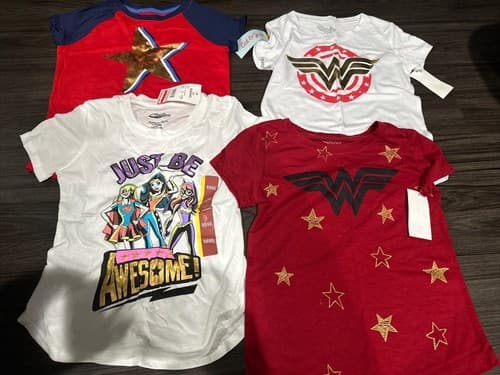 Girls Short Sleeve Shirts Lot Of 4 Size S (6/6x) New - Image 1