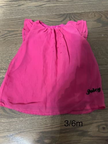 Juicy Couture Baby Pink Dress Shirt Top Size 3 - 6 Months Girls - Image 1