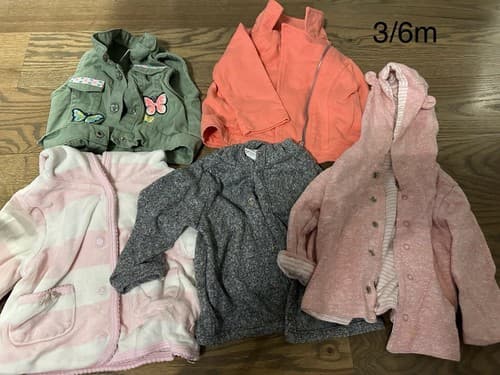 Baby Girl Lot Of 5 Clothes Spring/Fall Sweater Size 3/6 Months - Image 1