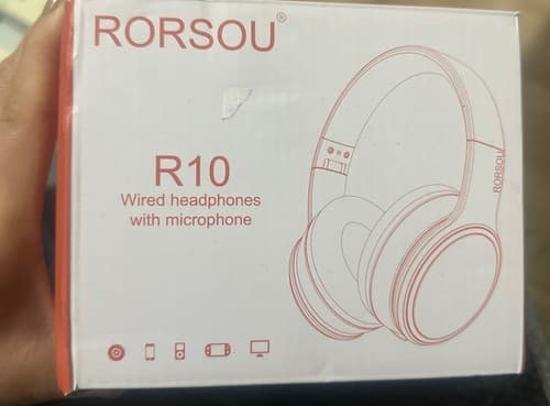 R10 On-Ear Headphones with Microphone, Lightweight Folding Stereo Bass Headphone - Image 1