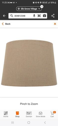 H B 14 in. Dia x 10 in. H Burlap Round Table Lamp Shade 3 Pack - Image 1