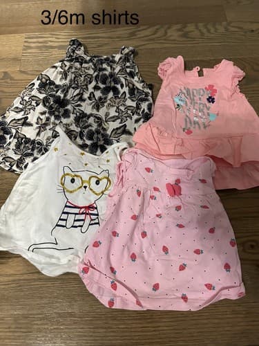 Baby Girl Lot Of 4 Clothes Summer Shirts Size 3/6m - Image 1