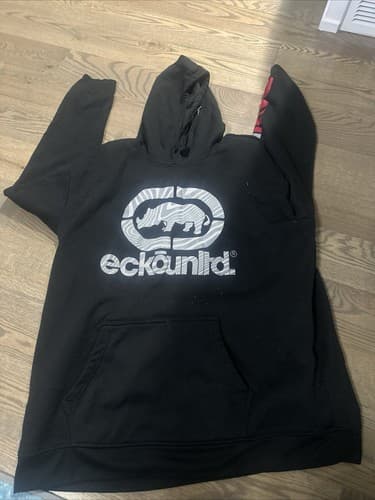 Ecko Unltd Men's 3XL Black Hoodie Sweatshirt Y2K Grunge Hip Hop Gocprore - Image 1