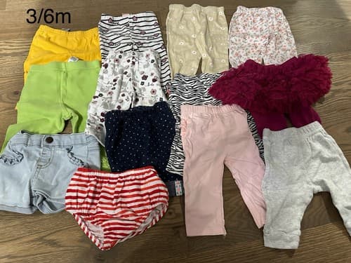 Baby Girl Long Pants And Shorts Set Of 13 Size 3/6 Months - Image 1