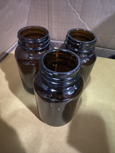 4OZ 120ML AMBER GLASS WIDE MOUTH JARS 120CC - 120 Pieces - Image 1