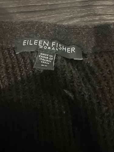 EILEEN FISHER viscose Blend Front Zipper Long Sleeve Brown Sweater Jacket Sz 2X - Thumbnail 3