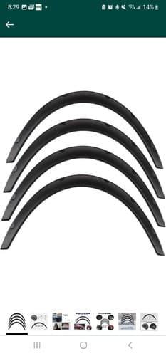 Fender Flares Fits 4PC Universal Flexible Front+Rear Car Extra Wide Wheel Arches - Thumbnail 2