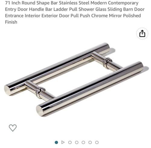 Modern Contemporary 71 Inch Round Shape Bar Stainless Steel Entry Door Handle - Image 1