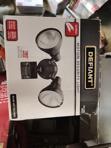 Defiant 180 Degree Black Motion-Sensing Outdoor Security Light - Image 1