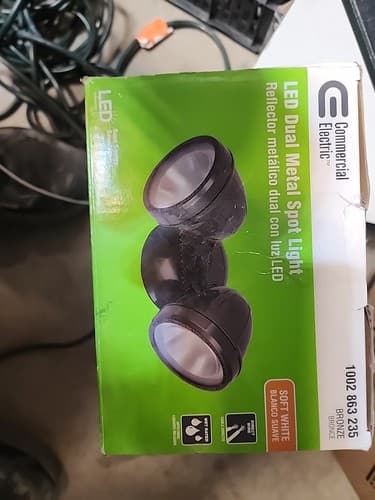 CE LED Landscape Flood Light 28-Watt 2200 Lumen Hardwired Bronze Dual Spot Light - Image 1
