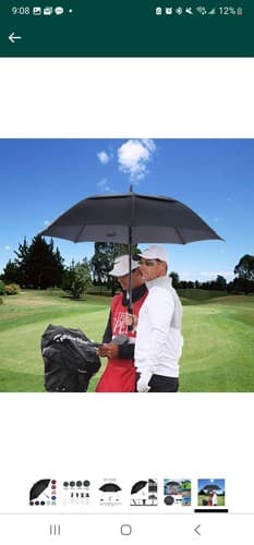 MRTLLOA 68 Inch Automatic Open Black Golf - Thumbnail 3