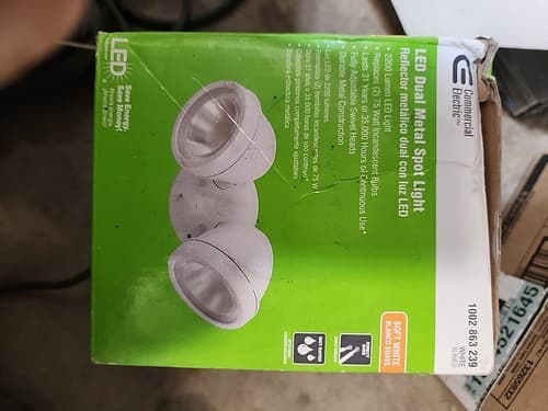 Commercial Electric CE Line Voltage White LED Landscape Flood Light Dual Spot - Image 1
