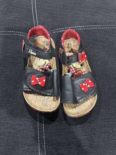 Minnie Mouse Sandals Disney Summer Kids Size 12 Girl Adjustable Strap Disney - Image 1
